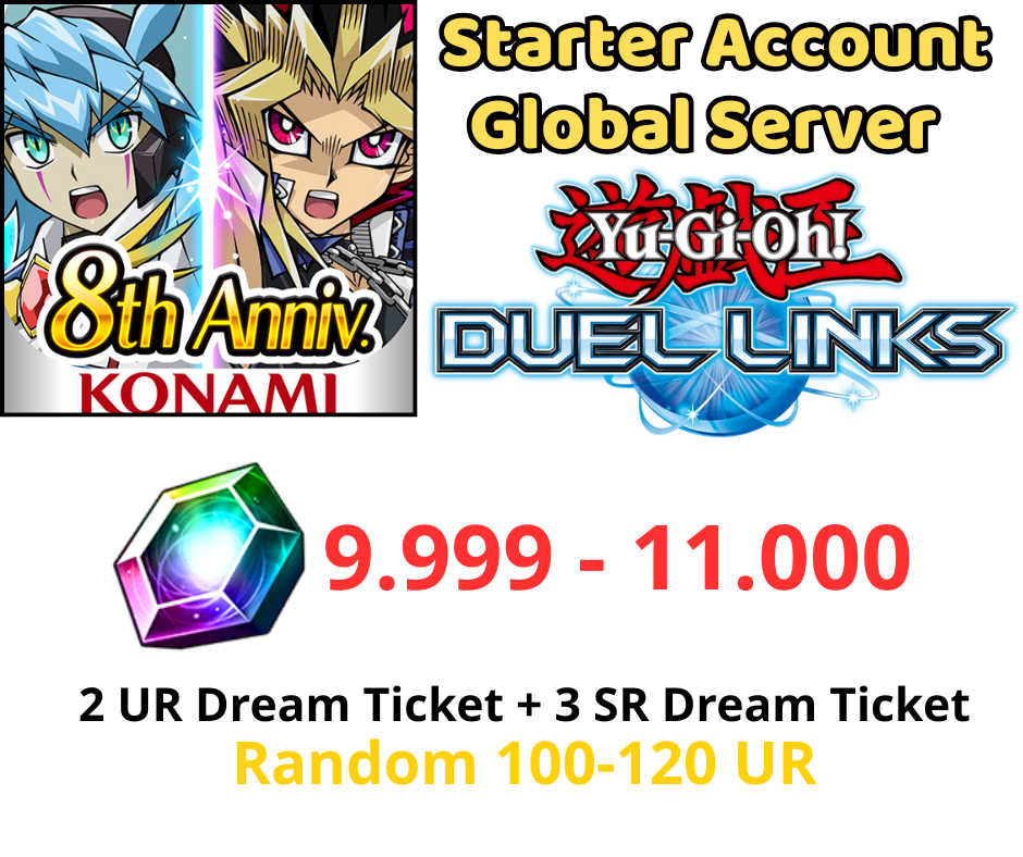 Yu-Gi-Oh Duel Links Reroll 9999+ gem